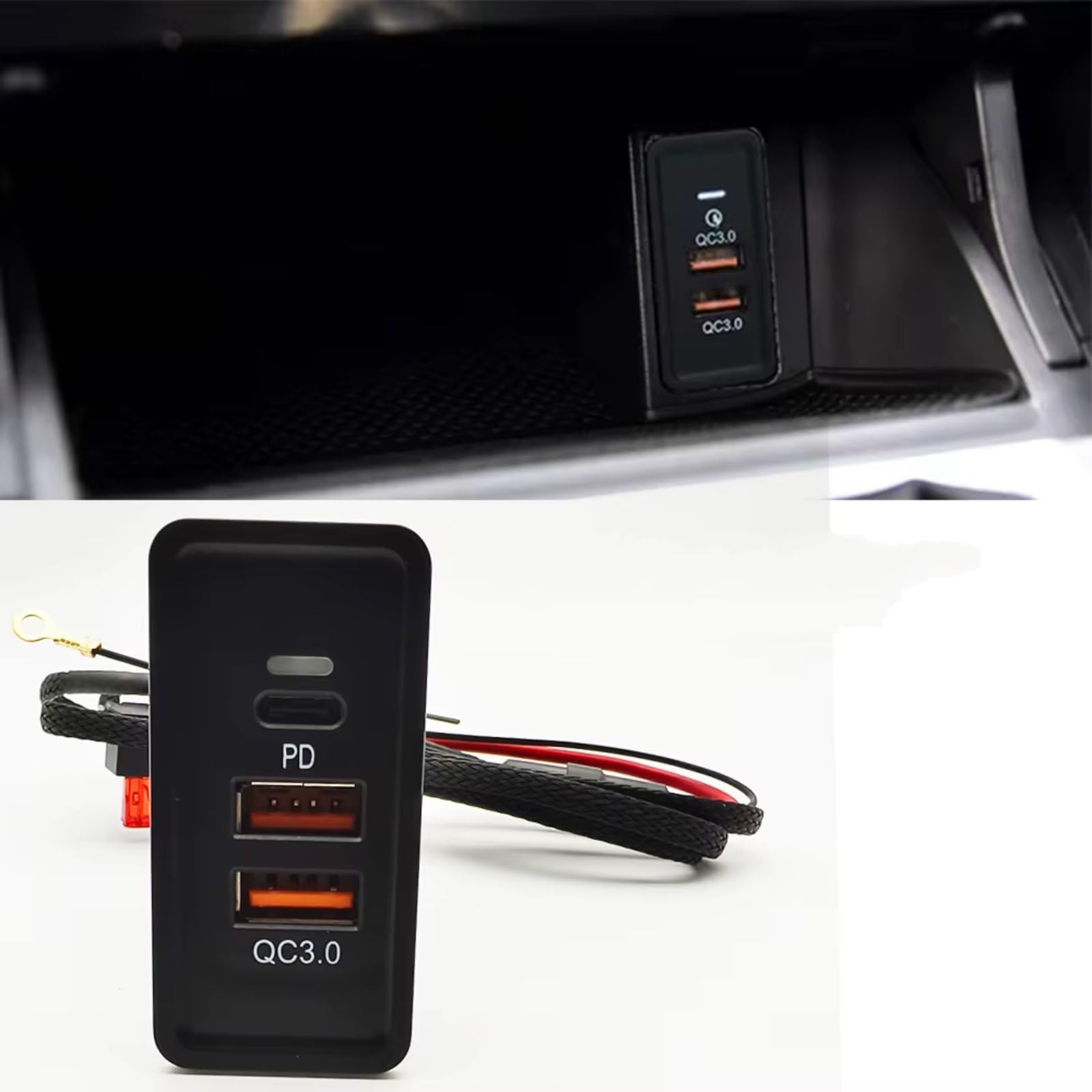 Centro Puerto USB Compatible Con SEAT Para Ibiza 2016 2017 Para Leon 2013-2017 12V Coche Rápido Para Cargador QC3.0 Teléfono Celular Interfaz Dual Interfaz USB AUX Coche