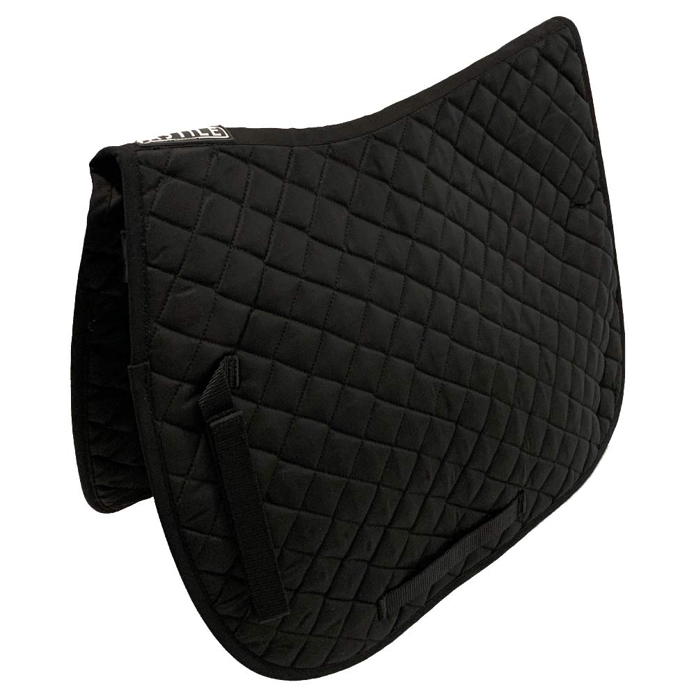 ASTILE EQUESTRIAN SADDLE PADS GENERAL PURPOSE SADDLE PADS NUMNAH QUILTED (COB/FULL, BLACK)