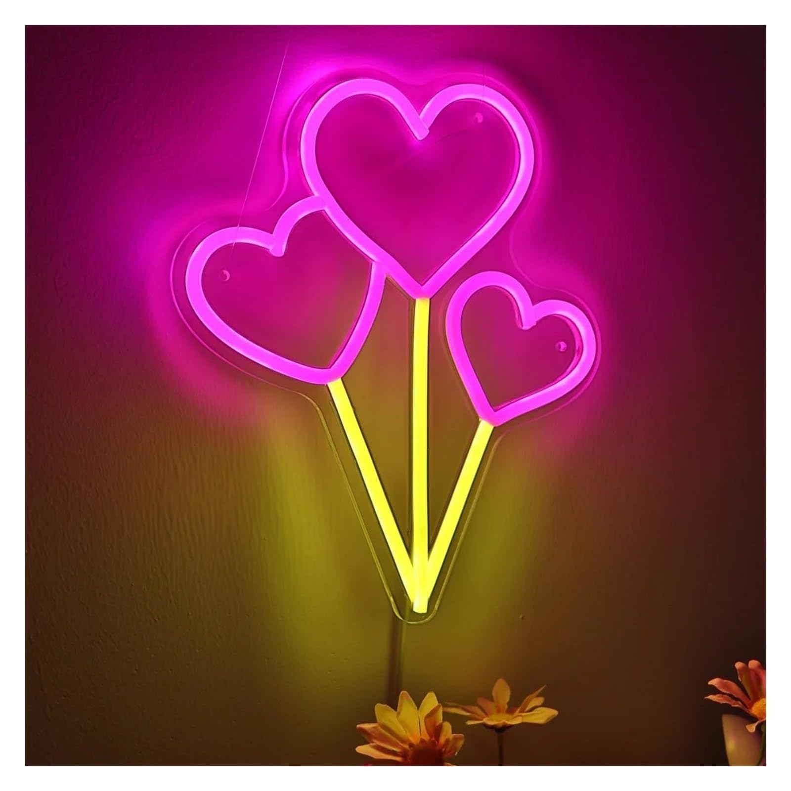 Palloncino a forma di cuore per volante per insegna al per neon per luce per dimmerabile alimentata tramite per USB