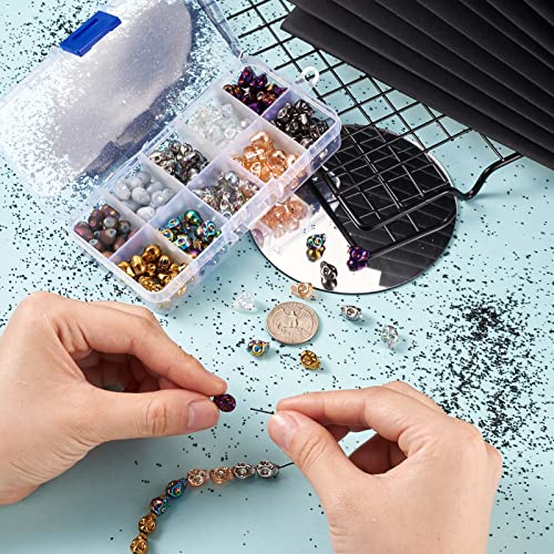 Pandahall 200Pcs Skull Head Electroplate Glass Beads Crystal Skeleton Head Bead Spacer Charms for Jewelry Making Bracelet Necklace Beading Accessories - Image 4