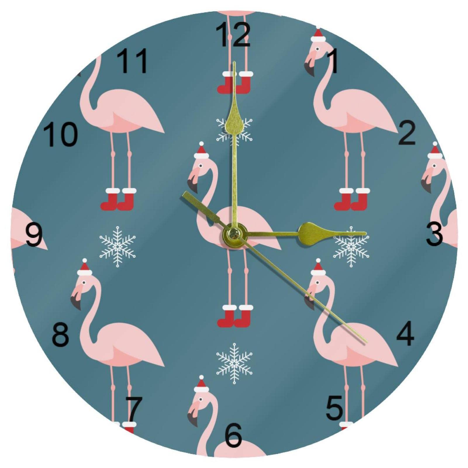 Horloge murale silencieuse flamant rose pour une decoration zen de la cuisine au bureau