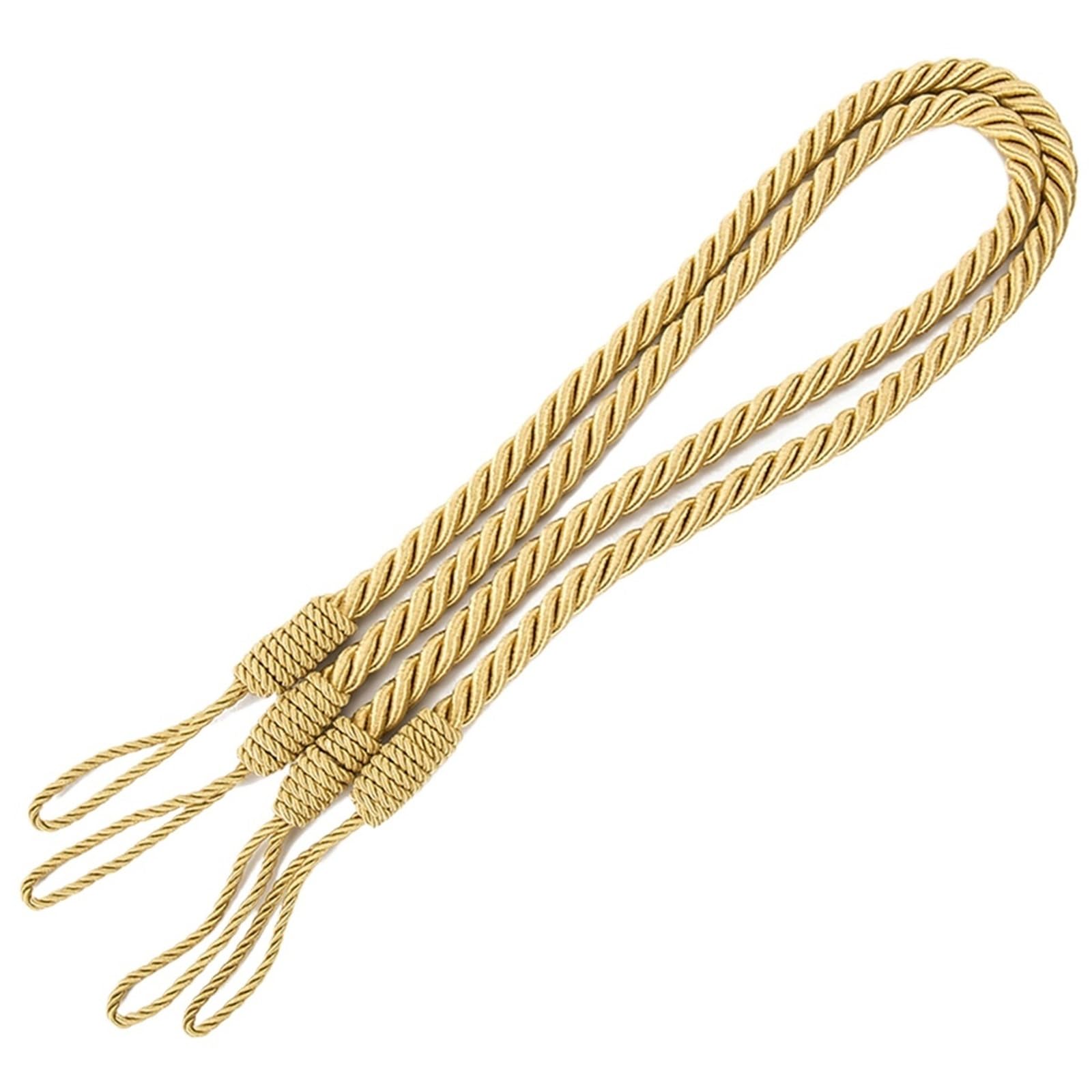 Alzapaños De Cortina Trenzados 10 Piezas de Hebillas de Cuerda for Cortina, Cuerda Grande de algodón, alzapaños for Cortinas, alzapaños(Gold)
