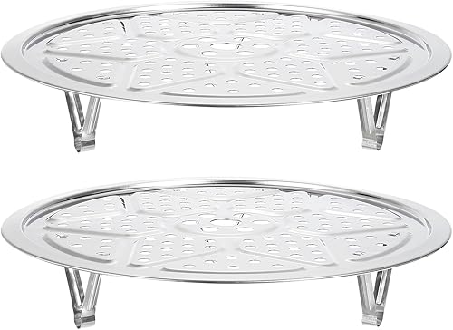 Miniatura 1 de uxcell Estante de vapor de acero inoxidable con soporte, bandeja de vapor de olla de 10.2 pulgadas para utensilios de cocina a vapor olla a presión