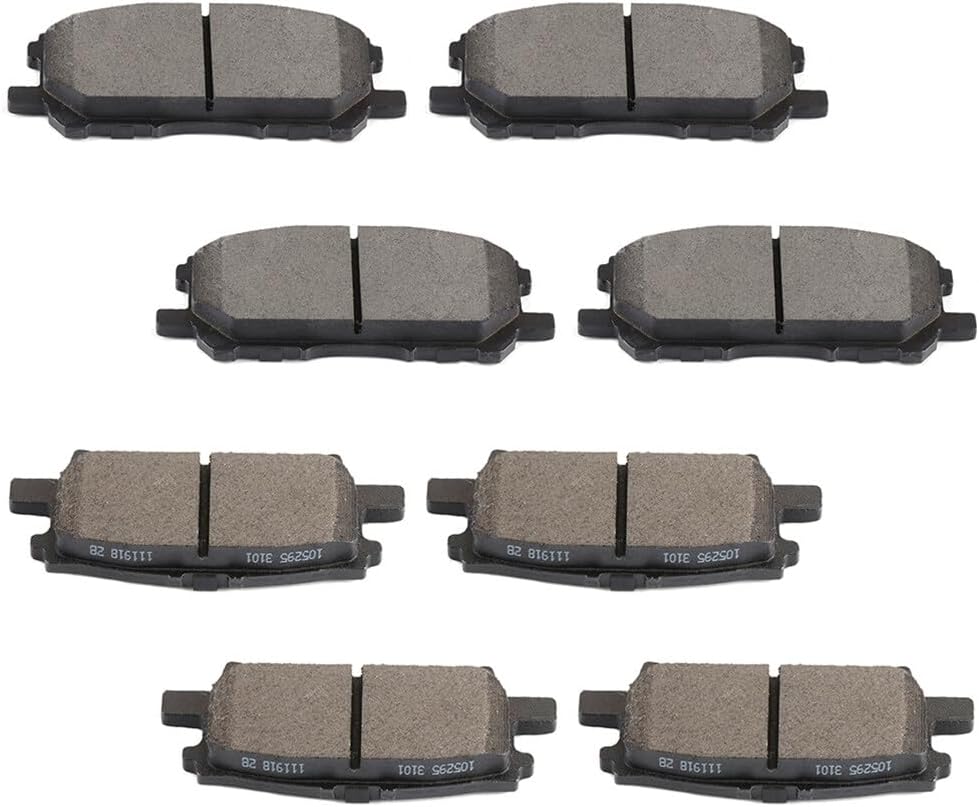 cciyu D1005 D996 Front & Rear Semi-Metallic Disc Brake Pads Kit For Lexus RX330 2004-2006,For Lexus RX350 2007-2009,For Toyota For Highlander 2006-2007 8PCS
