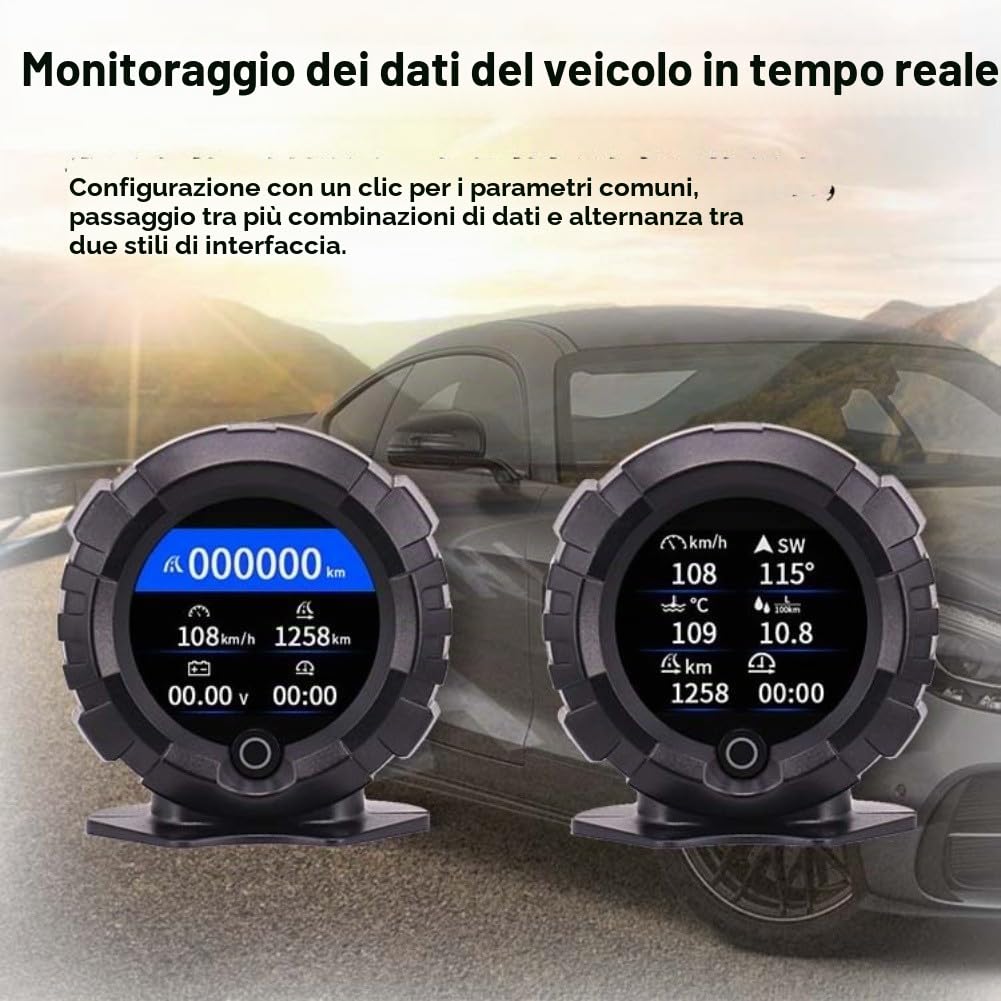 Inclinometro digitale GPS, multifunzione per bussola HUD per fuoristrada, misurazione precisa dell'angolo