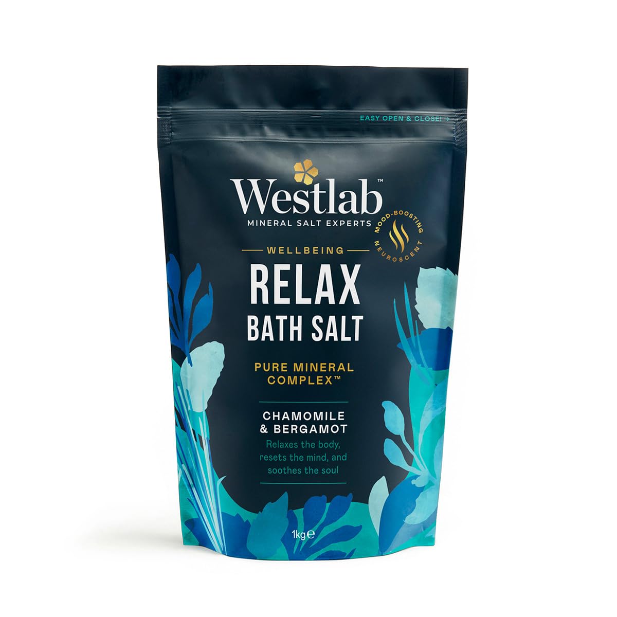 Westlab Relax Bath Salt Chamomile & Bergamot 100% Natural 1KG New