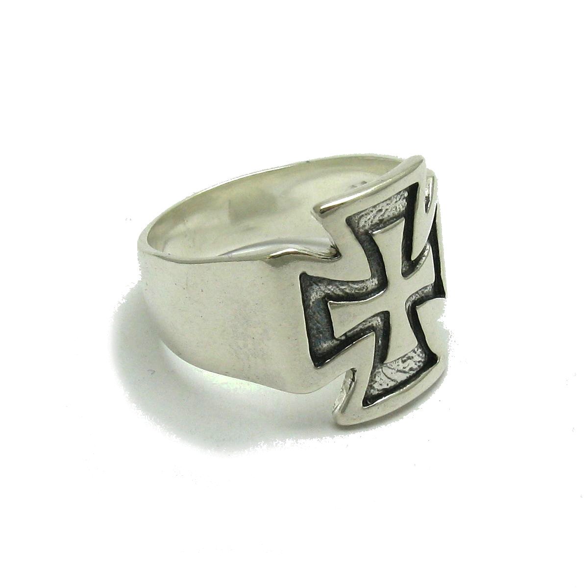 Anillo de plata de ley sólido 925 Cruzar R000272