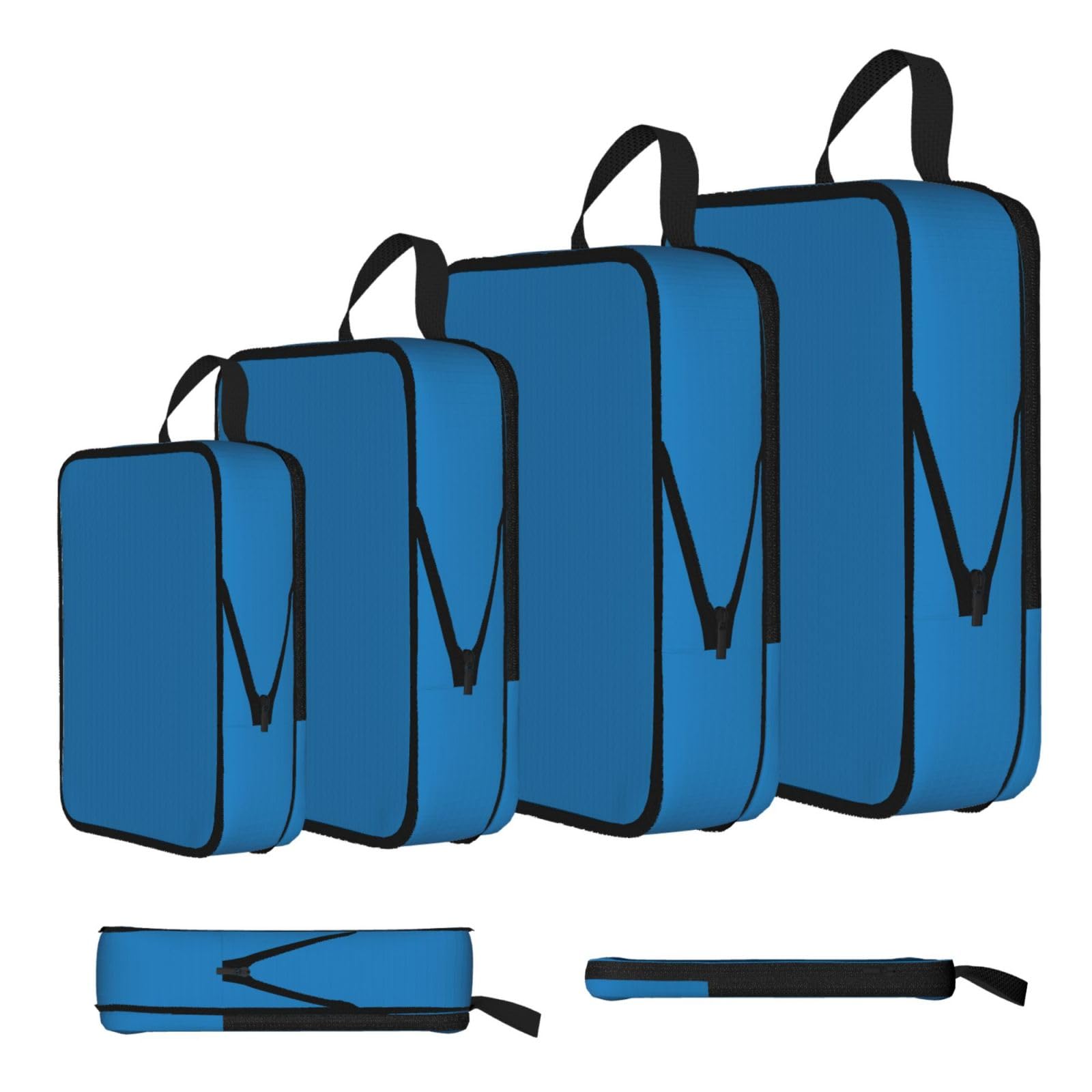 Sxzvvbn Black Sky Blue Compression Packing Cubes 4 Piece Set