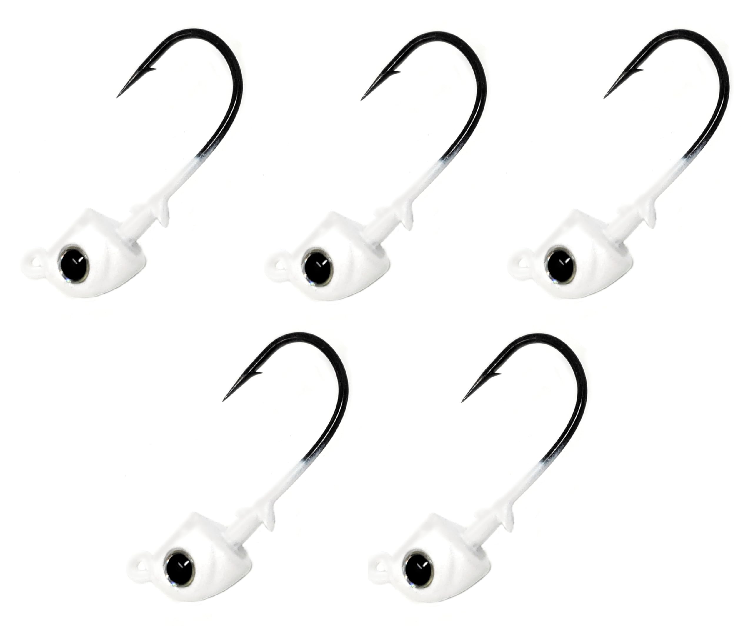 Reaction Tackle Tungsten Swimbait Jig Heads - 3D Realistic Eyes Attract Bass and More- Swim Bait Jig Head Fishing Hooks for use with Freshwater or Saltwater Fishing Lures (5-Pack)