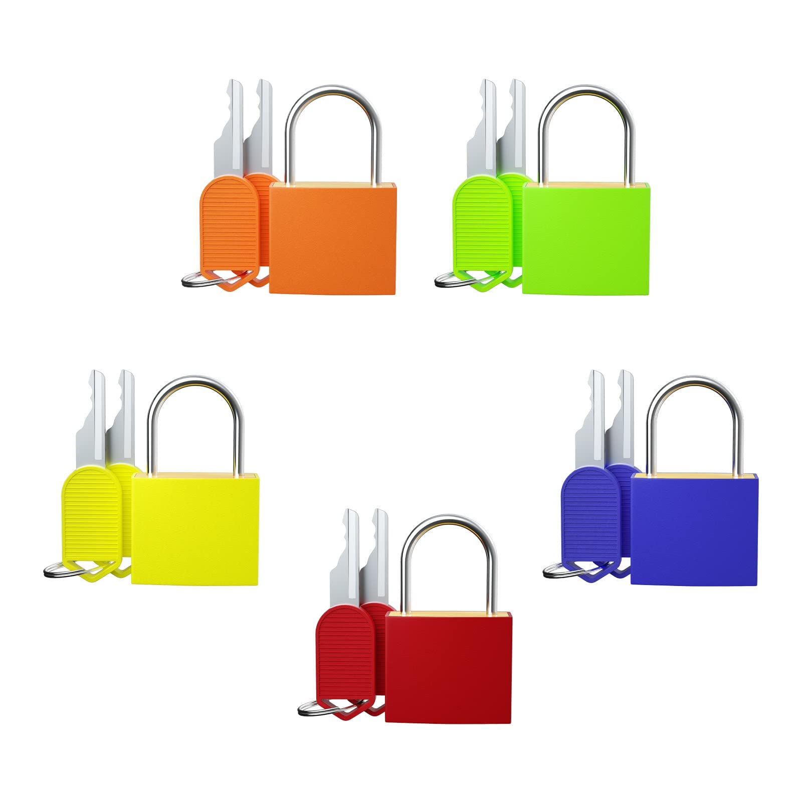 4-Piece Mini Luggage Lock Set - Multi-Color Plastic Travel Locks With Keys