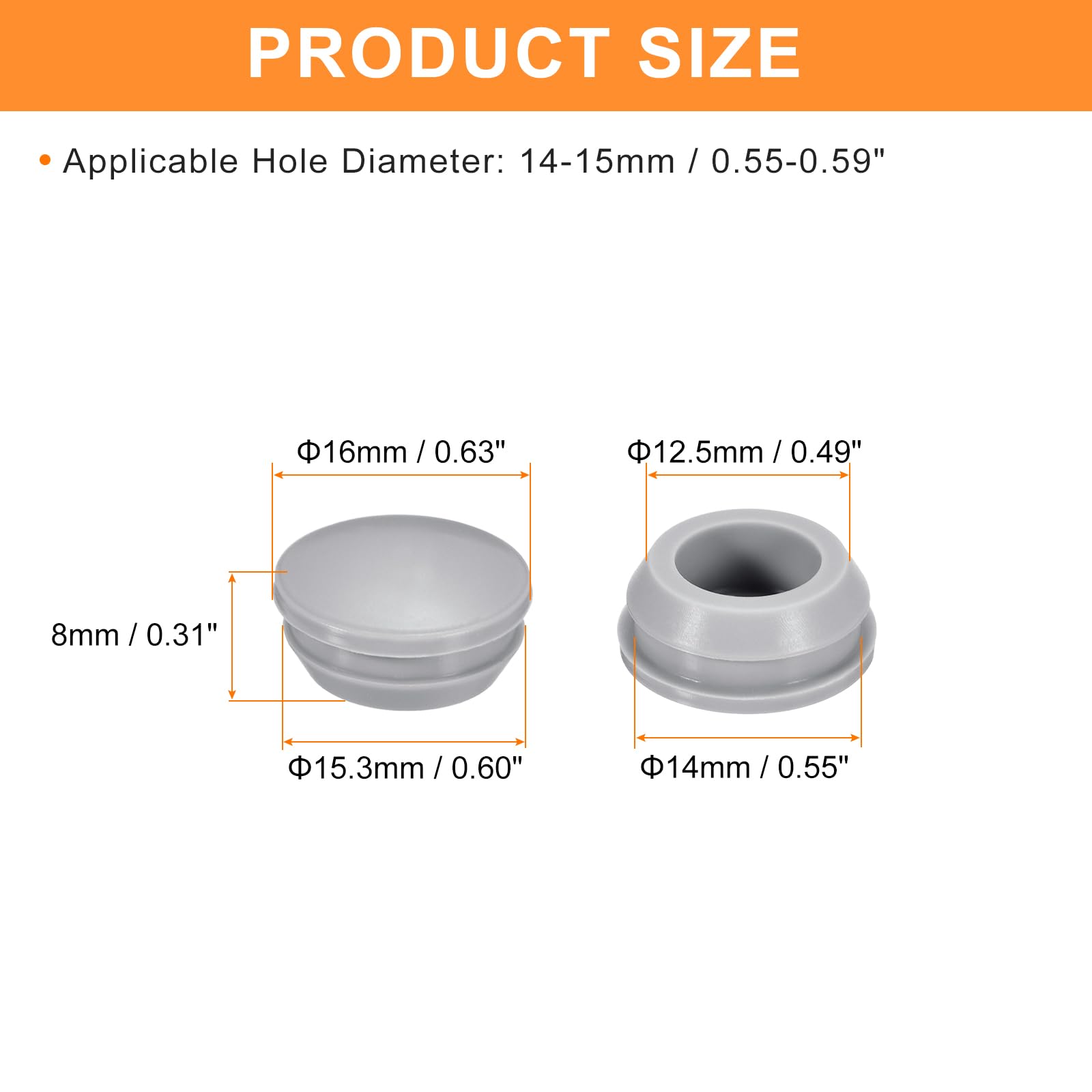 16x Silikon-Buttstopfen Rund 14–15 Mm Loch – Wasserdicht, Staubdicht, Flexibel Für Möbel, Rohre & Flaschen