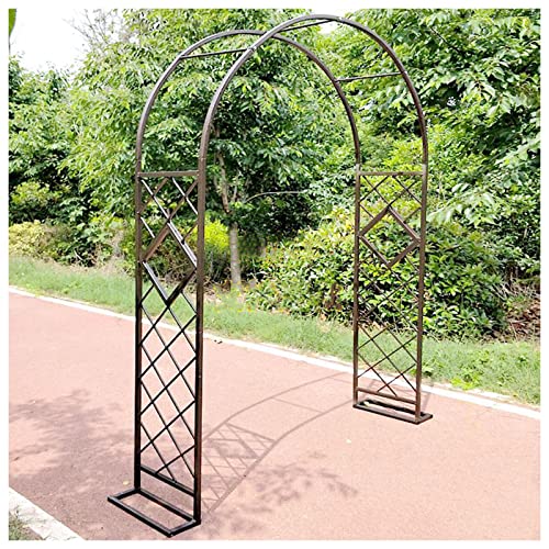 Rosenbogen Verzinkt Gartenbogen Metall Stabil Torbogen Für Kletterpflanzen Freistehend Pflanzen Rankhilfe Rankgitter Rosengestell Rankbogen 140x230cm 240x230cm 280x230cm (Color : Brown, Size