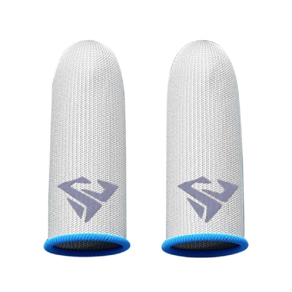 Hejhncii A Sweat Proof Finger Sleeve Breathable Mobile Gaming Finger Cover Game Controller Touch Screen Gaming Thumb Gloves 0.25Mm Ultr Slim Silver Fiber