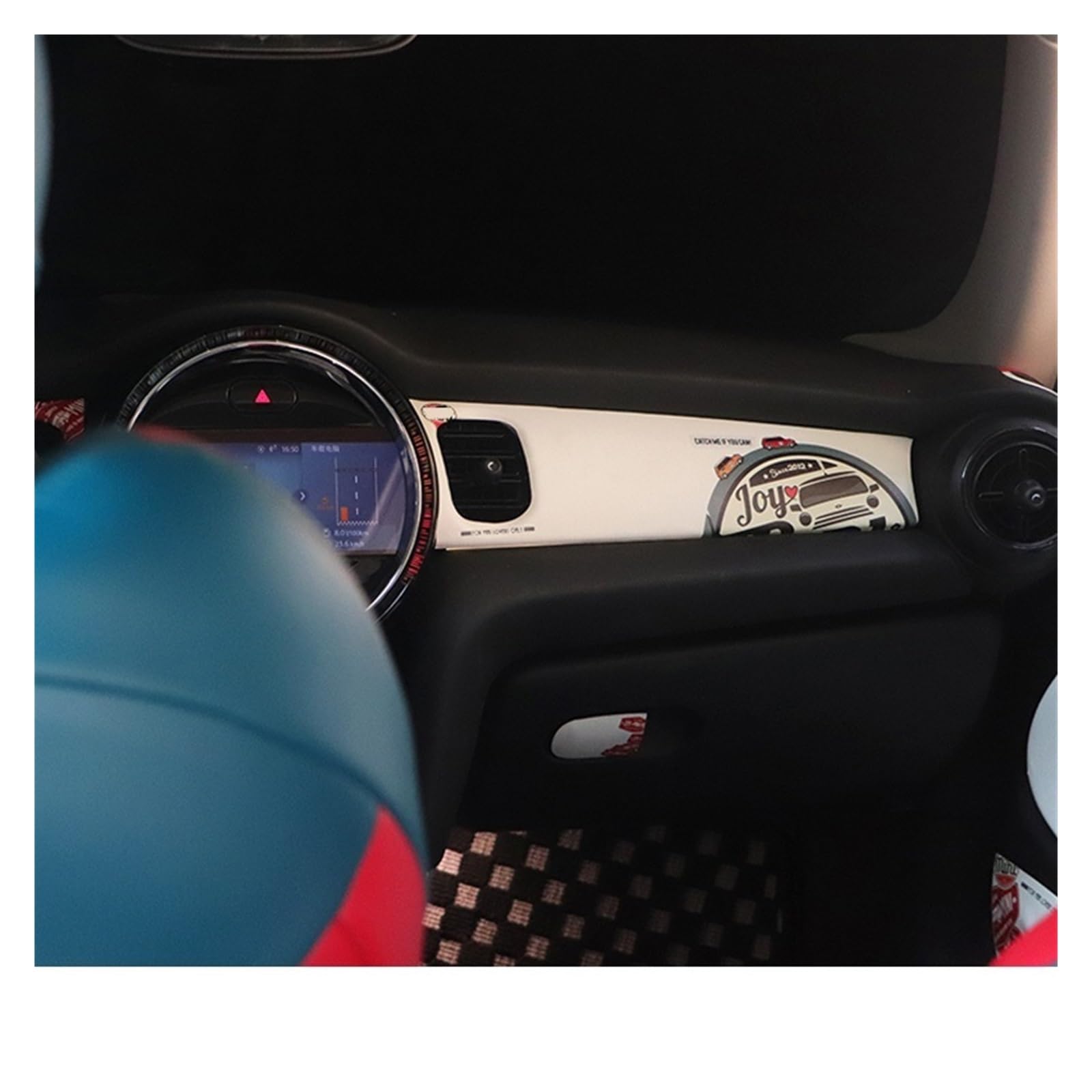 Autocollant Pour Tableau De Bord De Voiture Compatible Avec Mini Cooper F56 F55 F57 Accessoires Tableau De Bord Garniture Panneau Autocollant Décoration (couleur : Union Jack, Taille : Conduite à