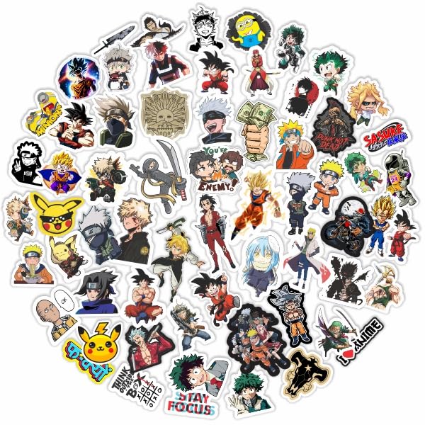 Tarbooz Anime Pack of 72 Vinyl Stickers for Laptop,Mobile,Case,Books,Bike,Helmet,Guitar Vinyl - Waterpfoof (B0CR1BJ24X) Amazon Price History, Amazon Price Tracker