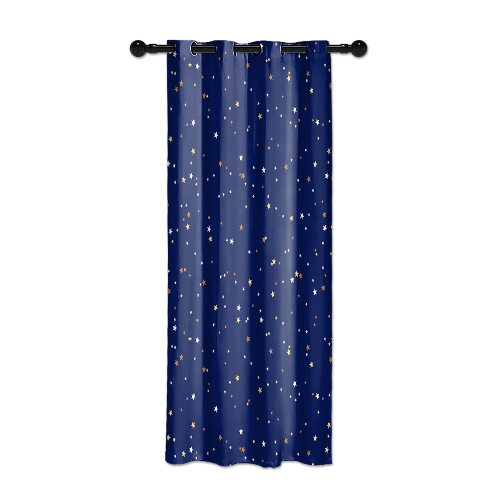 YONGFOTO 107x215cm Cortinas Opacas para Dormitorio Estrellas Azul Marino Cortinas con Ojal Sala de niños Sala de Guardería Cortinas Interiores con Ojales Conjunto de hogar