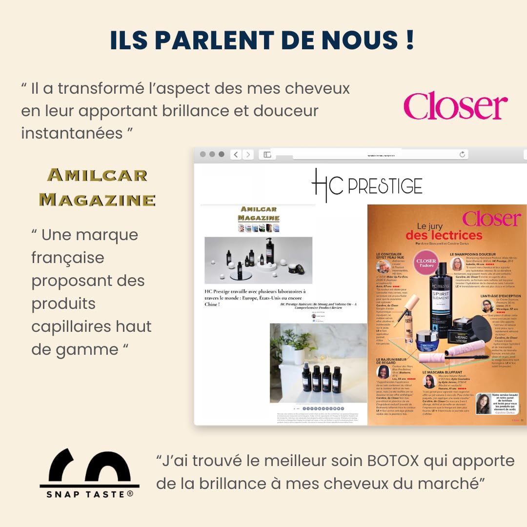 HC Prestige Mist Sans Rinçage Always Young - Effet Glossy - Hydratation Profonde & Brillance - Panthénol, Vitamine E & Caviar Marin - Formule Naturelle Silicone - Cheveux Ternes et Sec 230ML