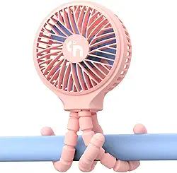 WiHoo Ventilador de carrinho portátil, bateria ultra longa de 11H, rotação de 3 velocidades, rotação de 360°, recarregável por USB ou com clipe de resfriamento operado por bateria, ventilador pessoal