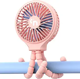 WiHoo Ventilador de carrinho portátil, bateria ultra longa de 11H, rotação de 3 velocidades, rotação de 360°, recarregável por USB ou com clipe de resfriamento operado por bateria, ventilador pessoal