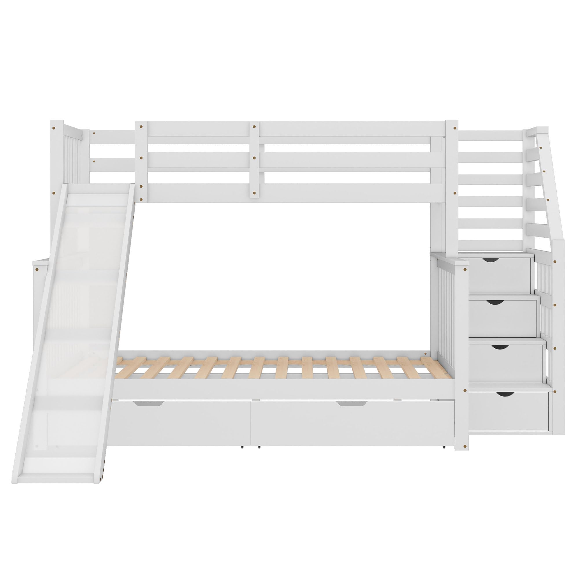 Lit Superposé Cabane En Bois 90x200 Cm – Avec échelle, Rampe De Sécurité, Et Rangement, Pour Enfants