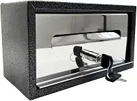 Caixa Correio Cartas Frontal Frente de Inox e Corpo Preto para Embutir ou Parafusar com 2 Chaves