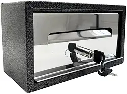 Caixa Correio Cartas Frontal Frente de Inox e Corpo Preto para Embutir ou Parafusar com 2 Chaves