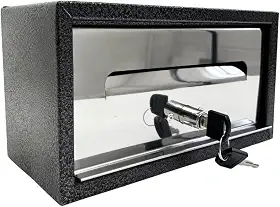 Caixa Correio Cartas Frontal Frente de Inox e Corpo Preto para Embutir ou Parafusar com 2 Chaves