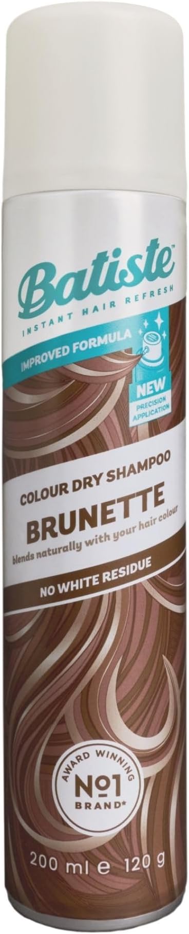 Dry Shampoo Brunette , Hint of Colour Range, Instantly Refreshes and Revives Dark Hair, Removes Oil, with Targeted Diffuser, Fabulous Look in 4 Steps, No White Residue, No Rinse, 200 ml