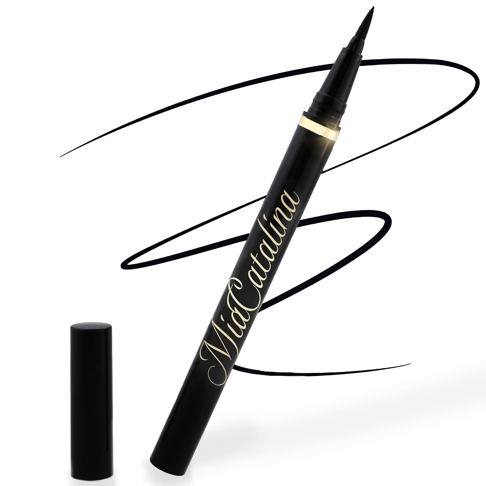 MiaCatalina Professional Eyeliner Pen, Intense Color, Quick-Drying, Waterproof, Felt Tip, Long-Lasting, Bold Color, Jet Black