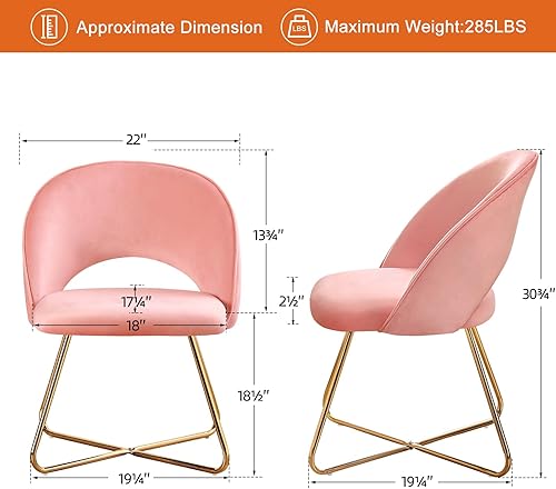 Miniatura 2 de Furniliving Silla decorativa de terciopelo, cómodas sillas de descanso para dormitorio, silla de tocador, silla tapizada, silla de sala de estar,