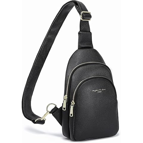 INICAT Crossbody Sling Bags Fanny Packs Purses Chest Bag for Women(Black) Cover