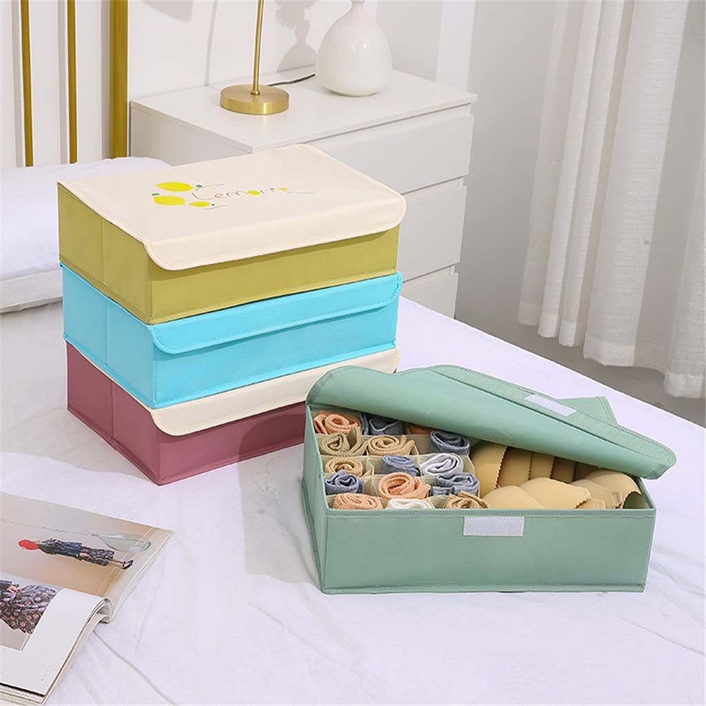 15 + 1 grilles sous-vêtements Chaussettes Organisateur de Stockage avec couvercles Pliable Placard tiroir diviseur boîte de Rangement (D 44 * 29 * 13cm)