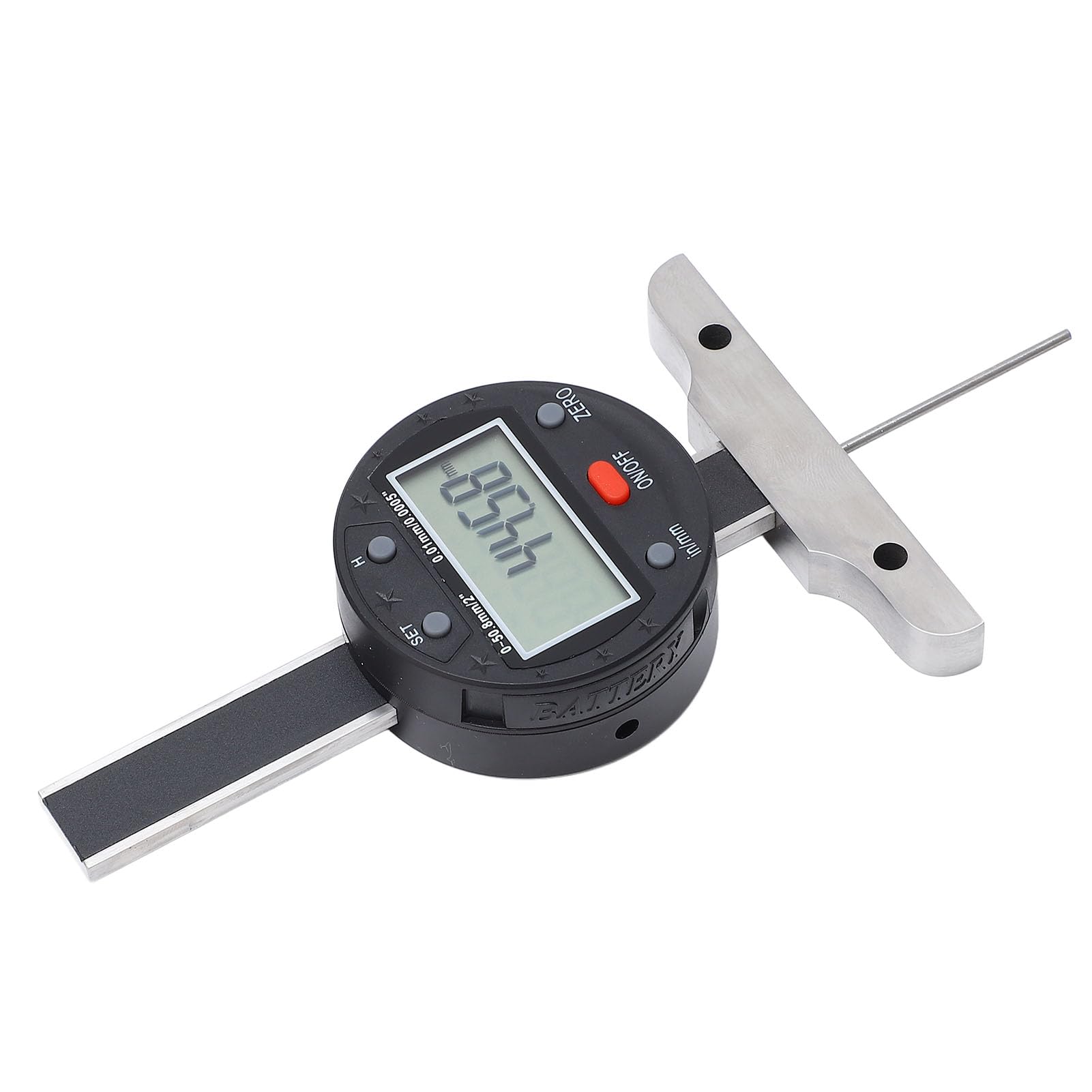 Focket Medidor de Profundidad Digital, Rango de 0-50,8 Mm Precisión de 0,01 Mm Medidor de Profundidad Electrónico Micrómetro de con Puerto USB Pantalla LCD para Motocicletas, Automóviles, Camiones,