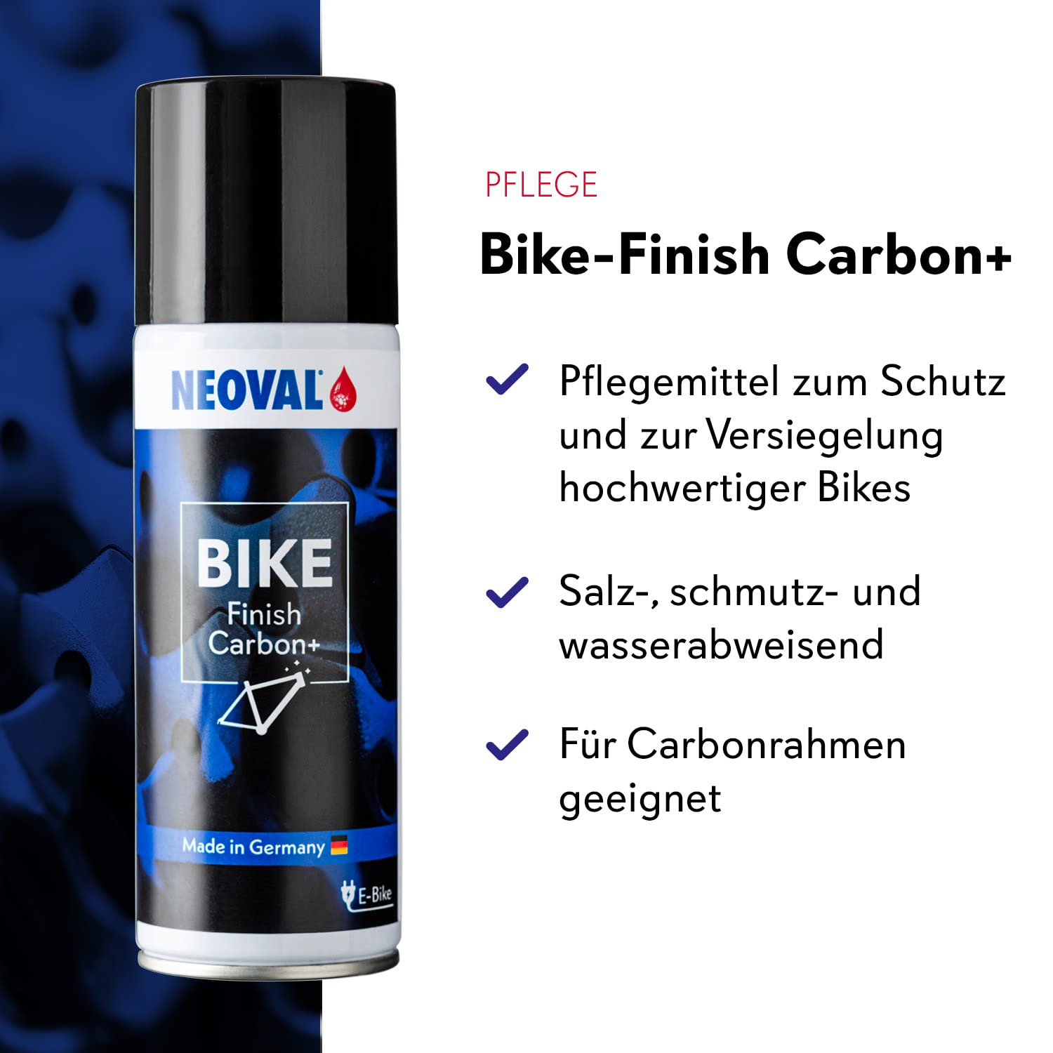 NEOVAL BIKE-FINISH CARBON+ Rahmenpflege Spray (200ml) • Pflegemittel für Carbon-Rahmen • Ideal für Mountainbike & E-Bike als Fahrradpflege :