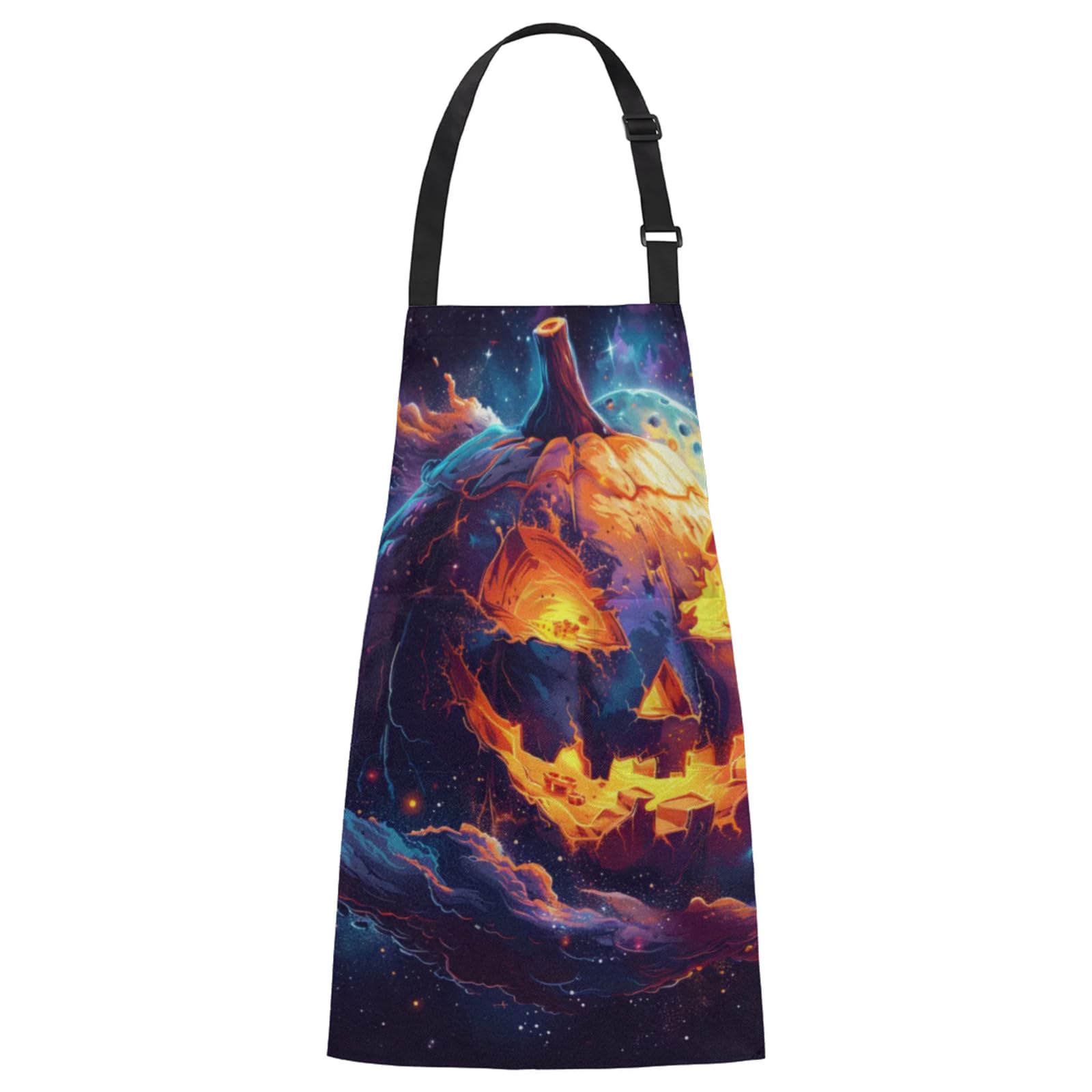 Aglebo Pumpkin House Abstract Chef Apron with Pockets Adjustable Shoulder Strap Waterproof Cooking Apron for Kitchen Baking Gardening Pottery Painting
