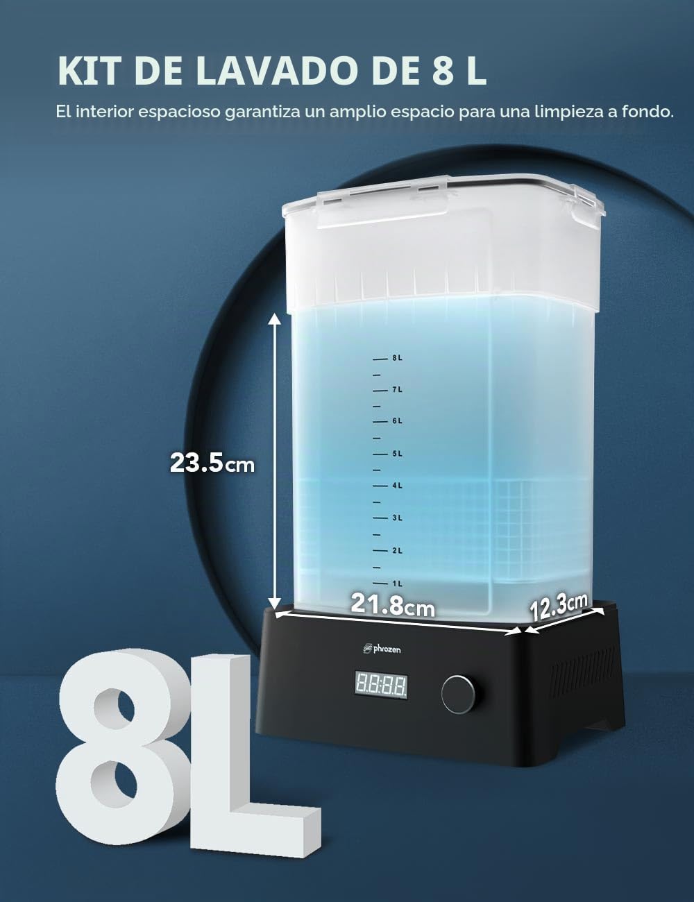 Phrozen Wash & Cure Kit | Estación Completa 2-en-1 de Limpieza y Curado | para Resina 3D con Capacidad de 8L y Lámpara UV