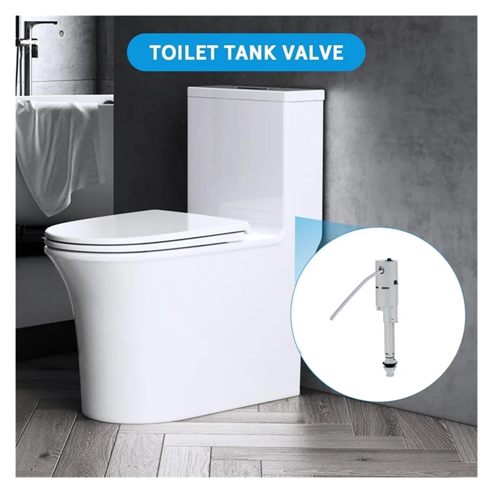 Fluxómetro manual para inodoro Accesorio De Repuesto For Inodoro Con Válvula Llenado Tanque Agua Universal Plástico Y Bajo Ruido