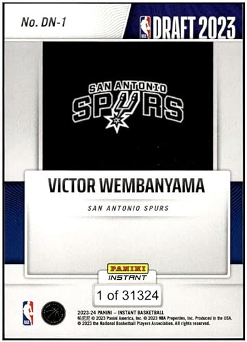 Miniatura 2 de VICTOR WEMBANYAMA RC 2023-24 Panini Instant Draft Night ROOKIE 31324#DN1 Spurs NM+-MT+ NBA Basketball