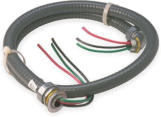DiversiTech 6-12-4 Air Conditioner Wiring Kit - 1/2" x 4' #10 THHN Wire, Metallic Connectors,1 Pack