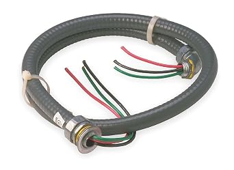 DiversiTech 6-12-4 Air Conditioner Wiring Kit - 1/2" x 4 #10 THHN Wire, Metallic Connectors,1 Pack