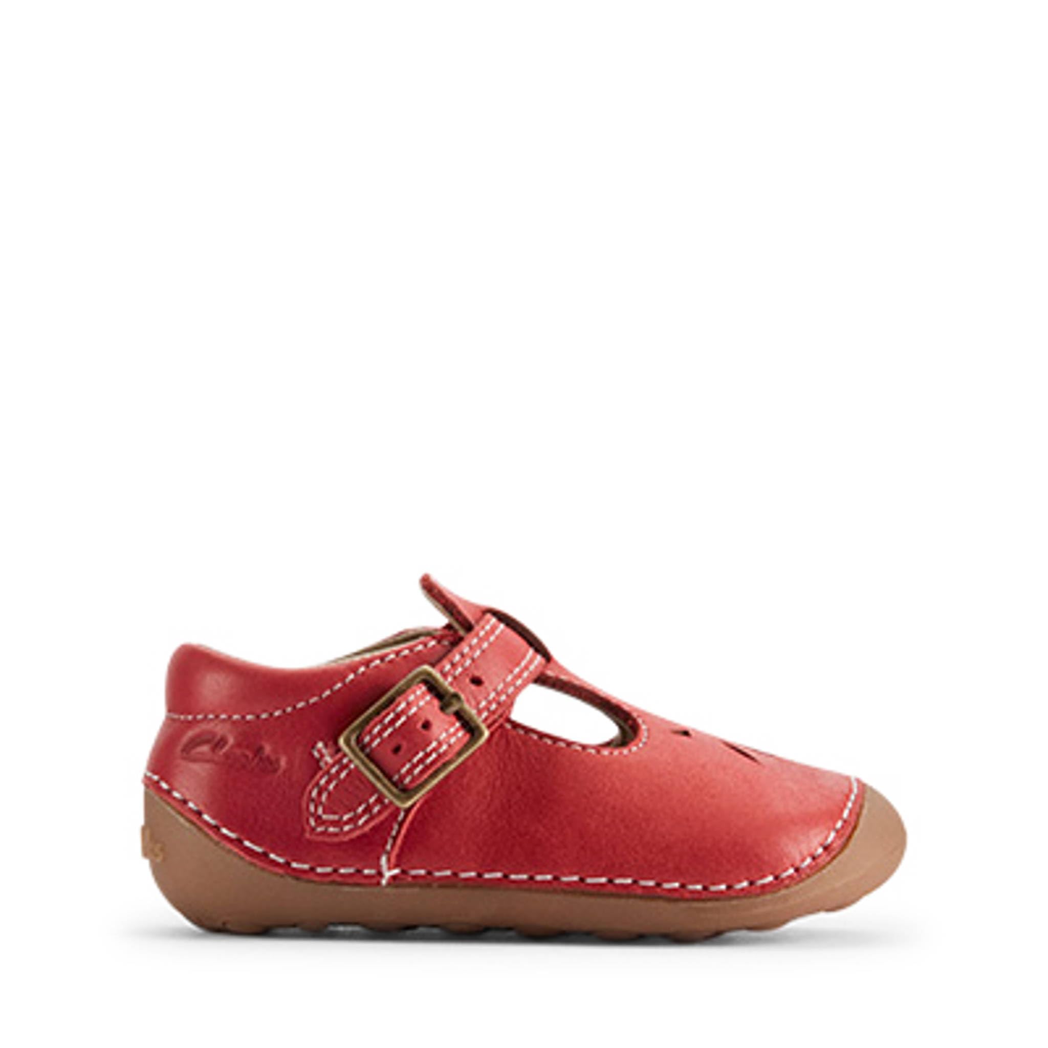Clarks Boy's Girl's Tiny Skip T. Sneaker, Red, 2.5 UK Child
