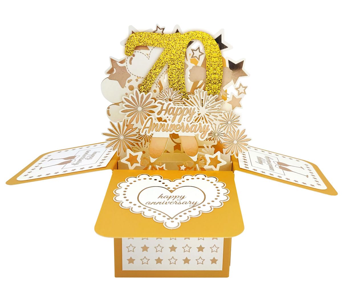 scicent Anniversary Card for Wife 70th Anniversary Pop Up Greeting Cards, Anniversary 70th, 16cm*18cm/6.3in*7in - Image 3