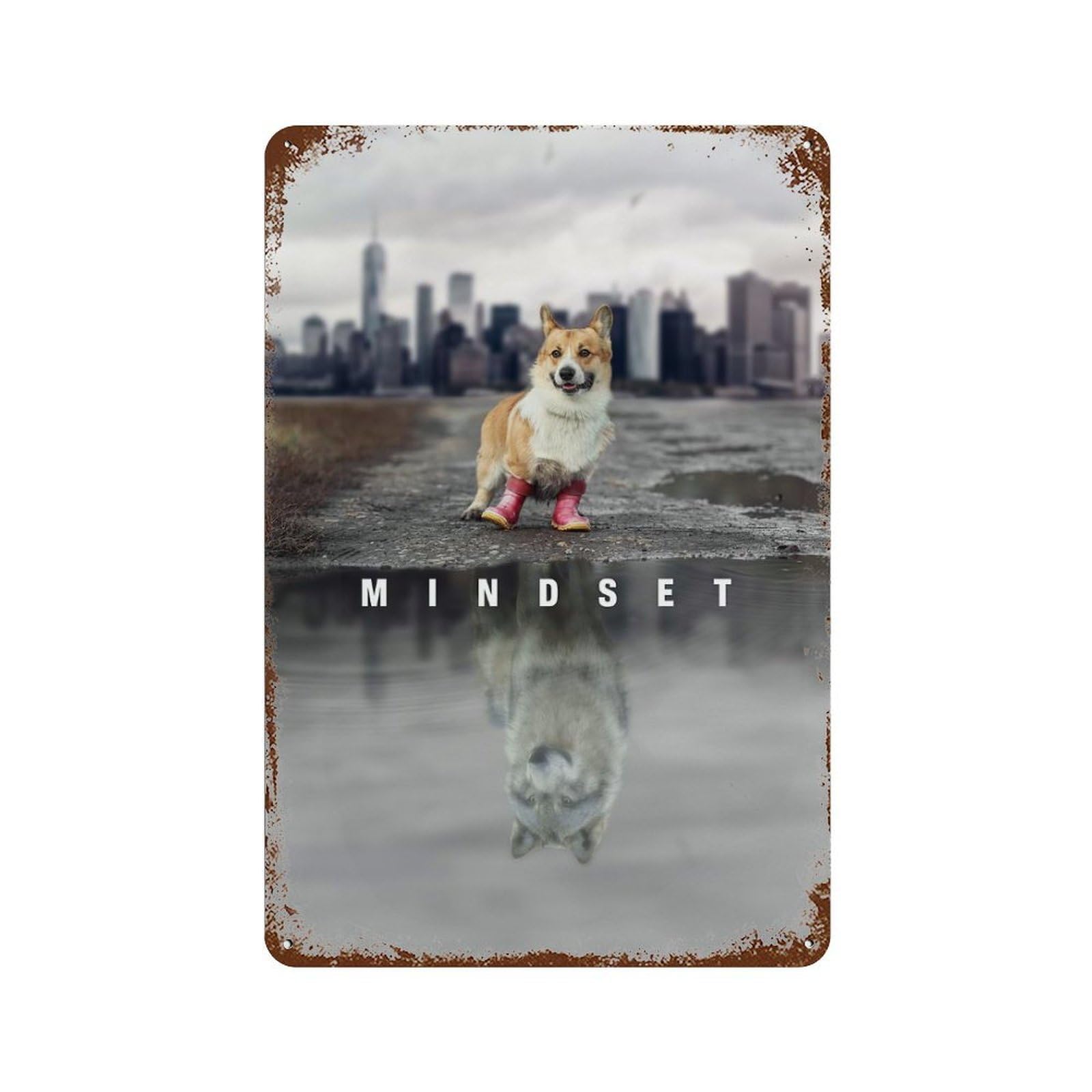 Mindset Is Everything Vintage Metal Tin Sign 11.8"x7.9", Ideal for Living Room, Hallway And Home Decor