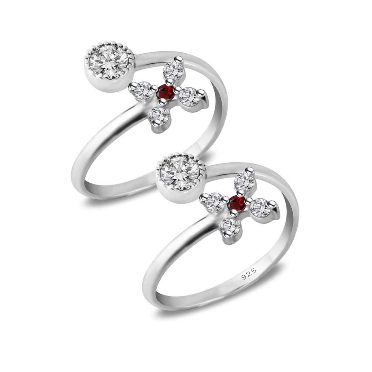 styleejewel Sterling Silver Toe Rings for Women | 925 Pure Chandi Bichiya Traditional Design Indian Toe Rings for Women Stylish (SJTR78)-picture-42