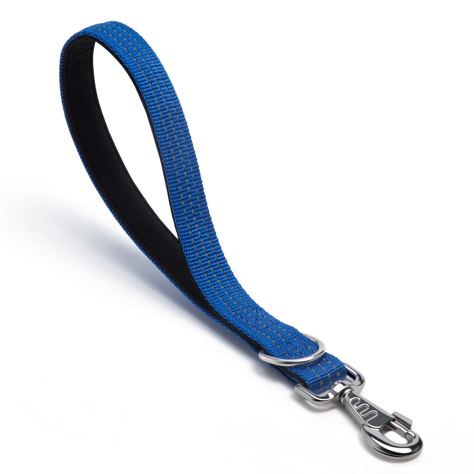 Dog Leash Heavy Duty Metal Hook,Reflective Training Lead,Nylon Traffic Padded Handle Short Dog Leashes. (Blue, 12")