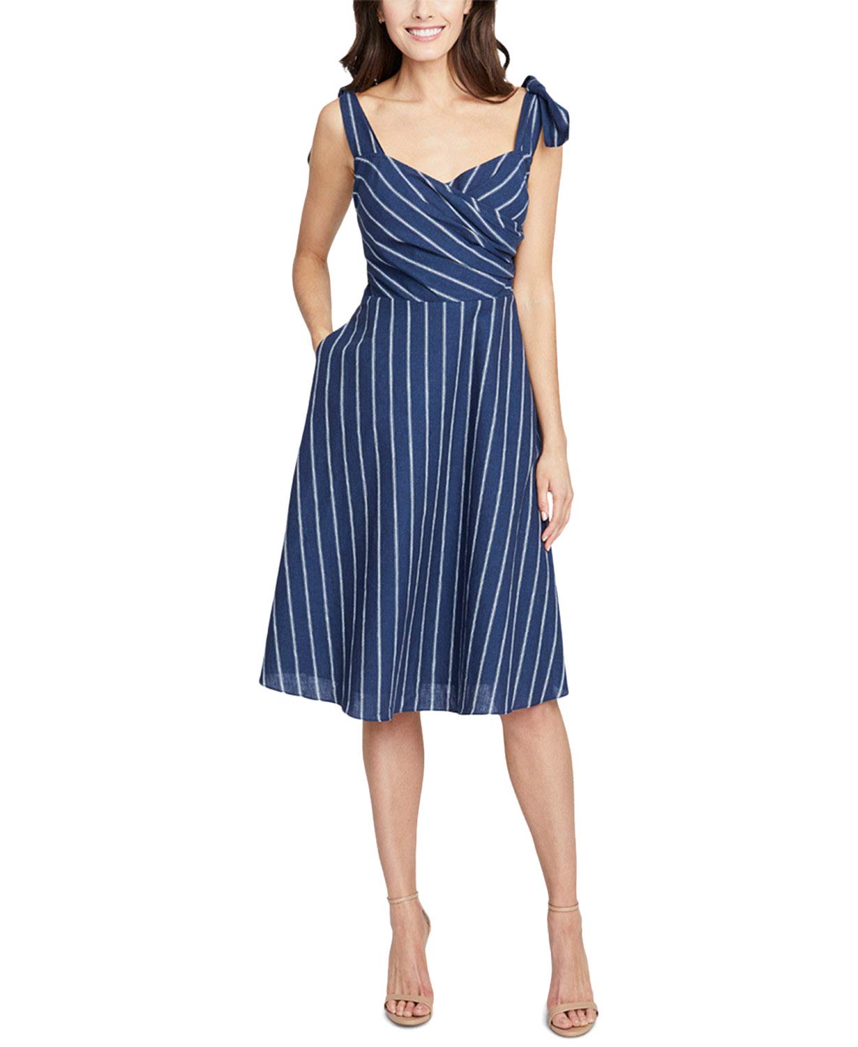RACHEL Rachel RoyRachel Roy Womens Striped Linen A-Line Dress