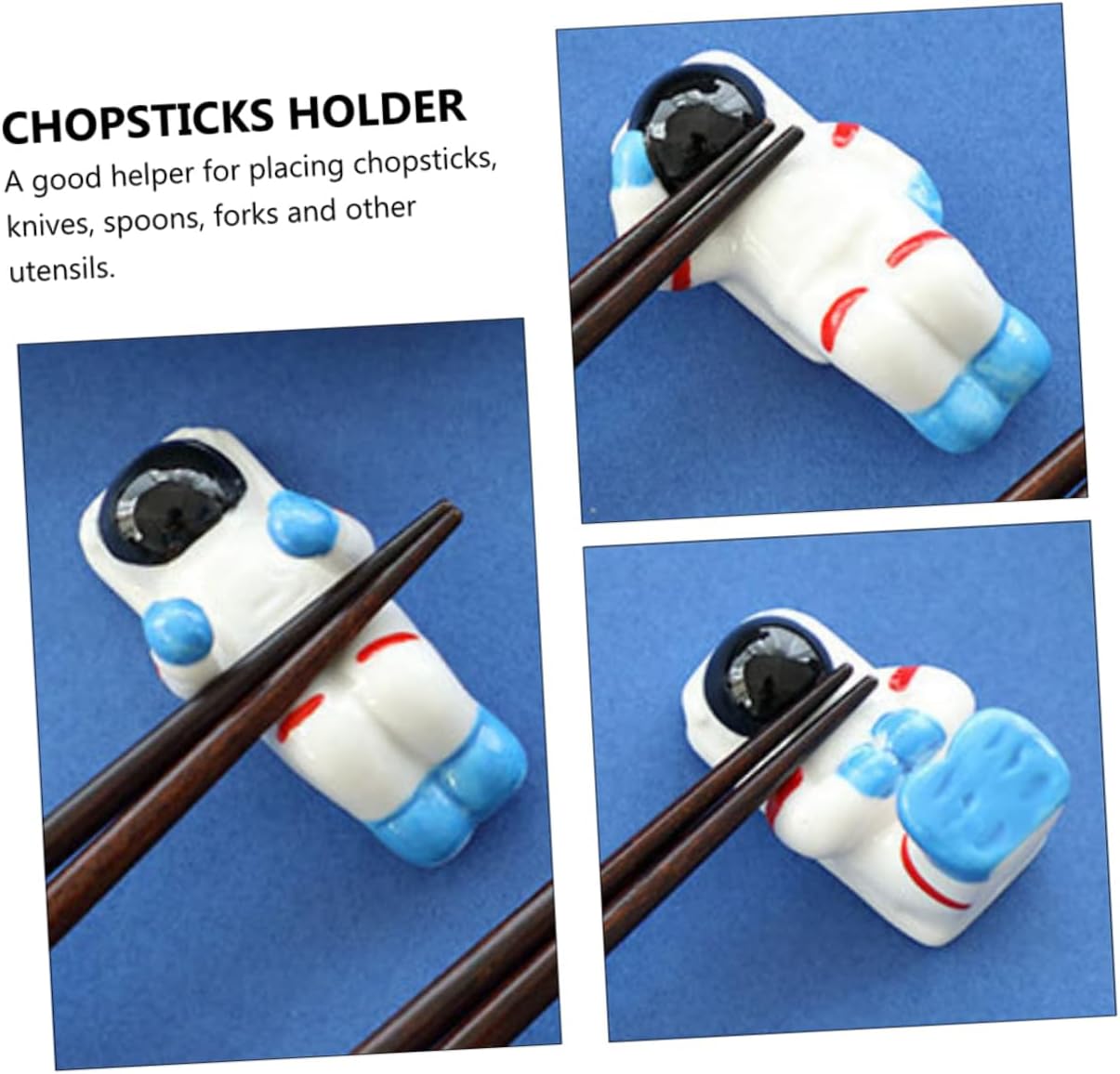 Mikinona 3pcs Astronaut Chopstick Rest Ceramic Chopsticks Stand Porcerin Chopstick Rest Porcelain Chopsticks Rest Chopstick Storage Stand Ceramic Spoon Rest Knives Rest Ceramics Mini Japan