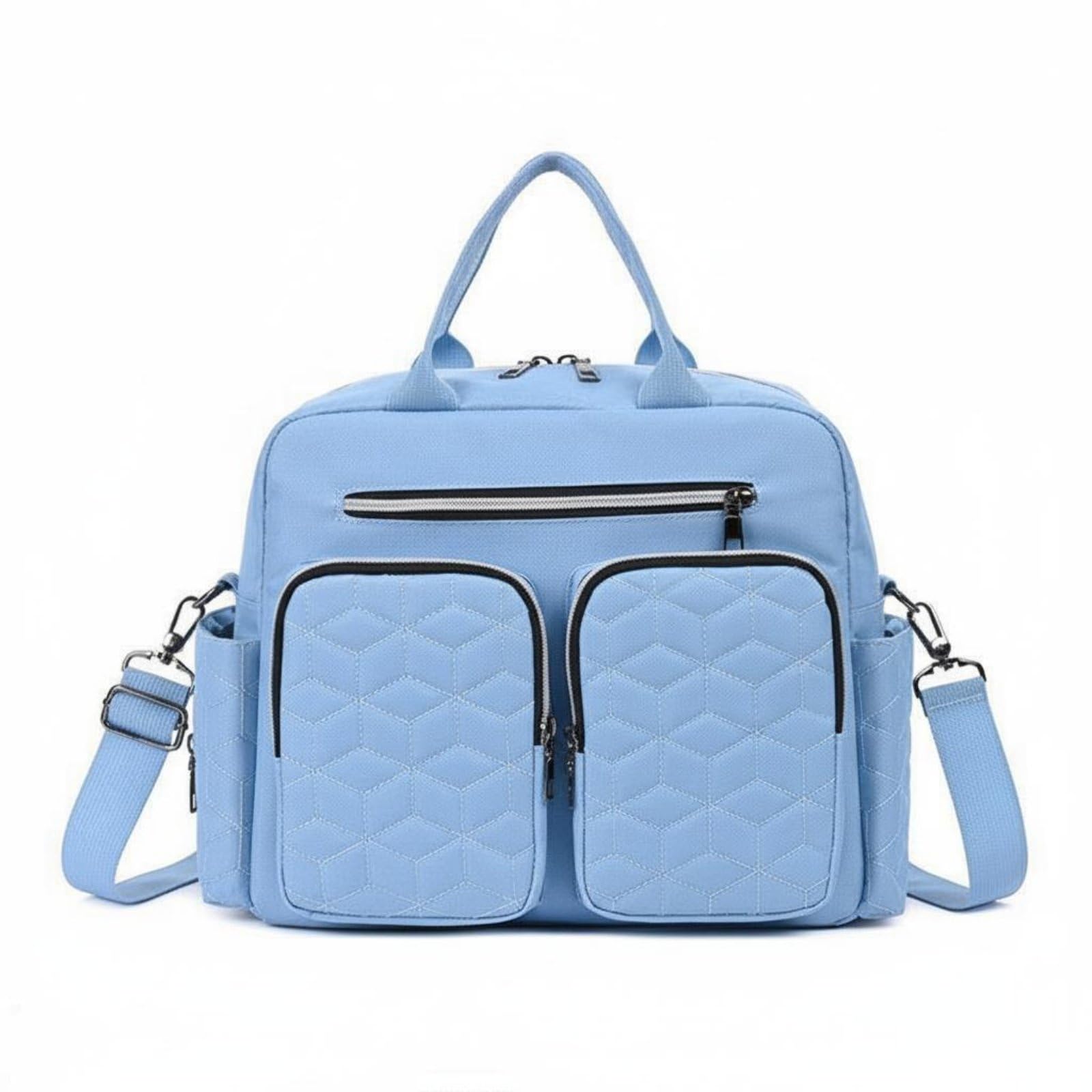 Enakshi Wear-Resistant Material Wet Dry Separation Mommy Bag Convertible Carry Options Large Capacity Mommy Bag Highly Organized Lightweight for Moms New Parents Travel Outdoor Outings Sky Style 2-image-48