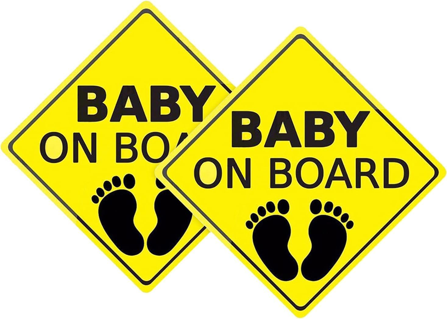 RYN PRINTED DESIGN Baby On Board Sticker For Cars, Saftey And Styling Sign Sticker 5x5 centimeters - Yellow
