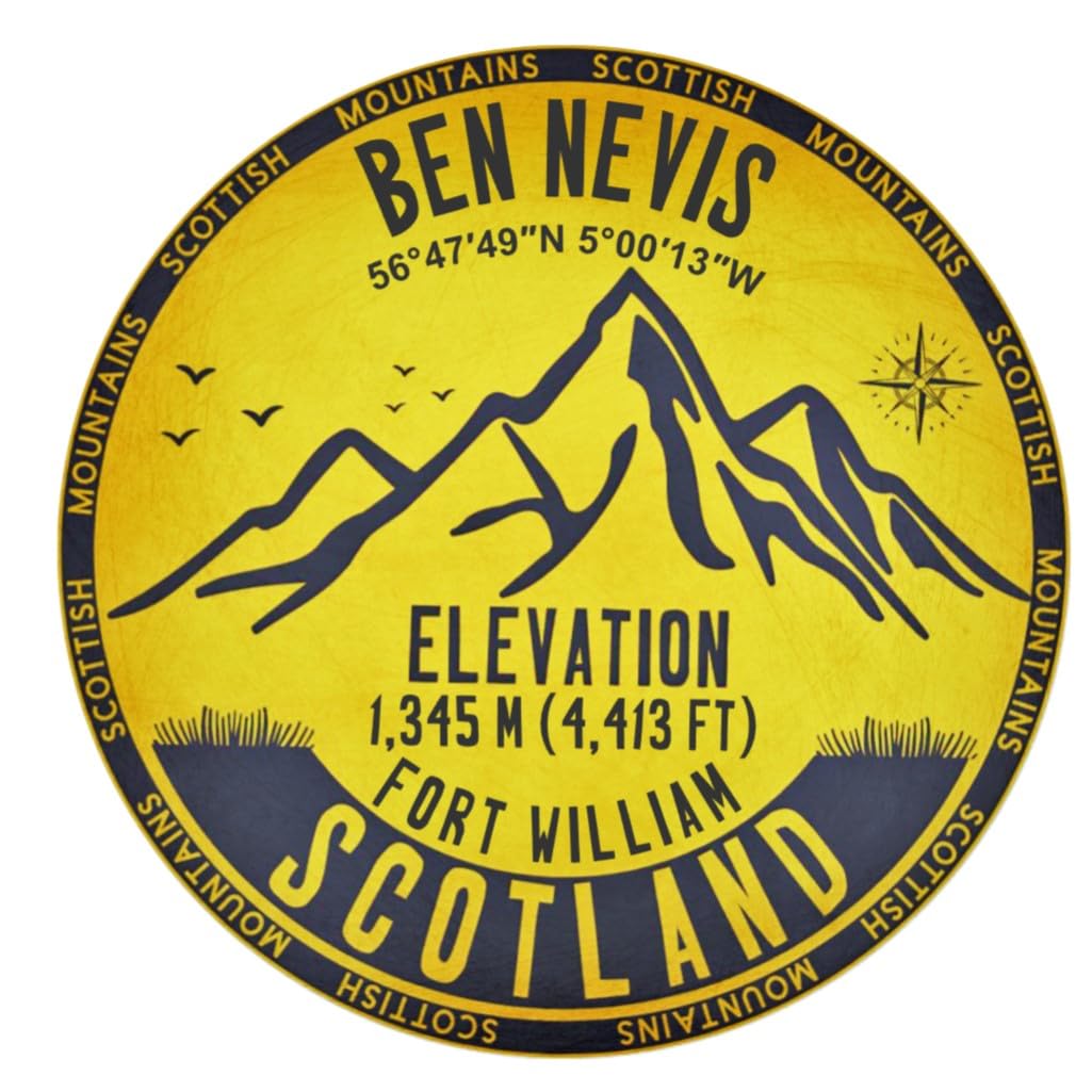 Nomad Charging Box Yellow&Black Ben Nevis Scottish Mountains Munro Bagging - Decorative Vinyl Sticker